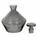 Smoky Gray Glass Whiskey Decanter (49 oz.) with Stopper