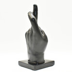 Adam & Friends Fingers Crossed Sculpture // Black