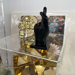 Adam & Friends Fingers Crossed Sculpture // Black