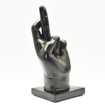 Adam & Friends Fingers Crossed Sculpture // Black