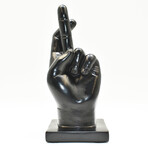 Adam & Friends Fingers Crossed Sculpture // Black