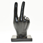 Adam & Friends Peace Sign Sculpture // Black