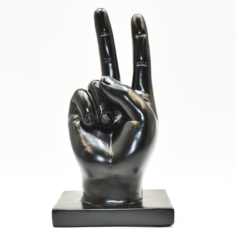 Adam & Friends Peace Sign Sculpture // Black