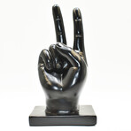 Adam & Friends Peace Sign Sculpture // Black