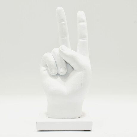 Adam & Friends Peace Sign Sculpture // White