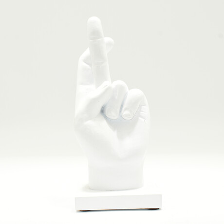 Adam & Friends Fingers Crossed Sculpture // White