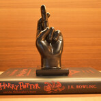 Adam & Friends Fingers Crossed Sculpture // Black