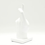 Adam & Friends Fingers Crossed Sculpture // White