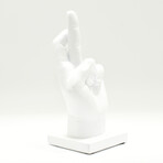 Adam & Friends Fingers Crossed Sculpture // White