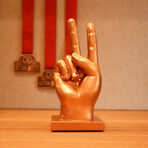 Adam & Friends Peace Sign Sculpture // Bronze