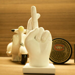 Adam & Friends Fingers Crossed Sculpture // White