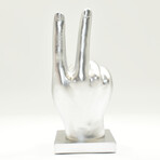 Adam & Friends Peace Sign Sculpture // Silver