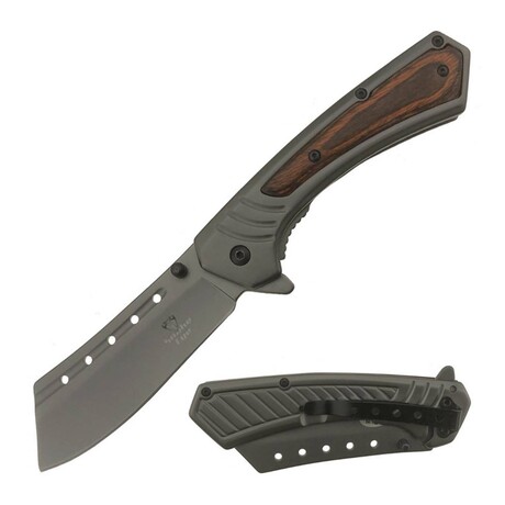 Spring Assisted Knife // SE-5263 // Wood (Blue)