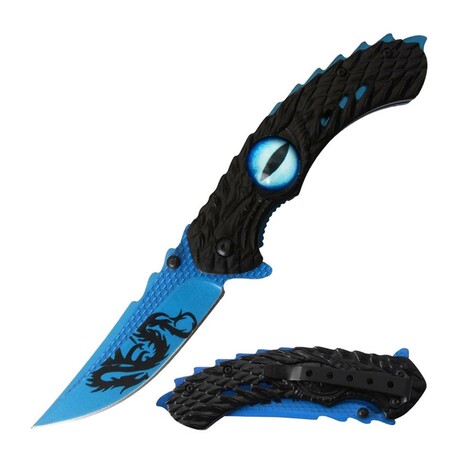 Spring Assisted Knife // SE-5257 // Eye-Dragon (Yellow)