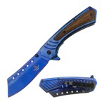 Spring Assisted Knife // SE-5263 // Wood (Blue)