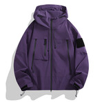 Oversized Utility Hooded Jacket // Purple (XS)