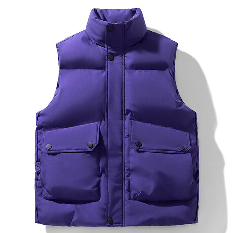 High Neck Puffer Vest // Purple (XS)