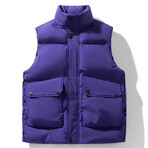 High Neck Puffer Vest // Purple (XS)