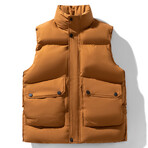 High Neck Puffer Vest // Caramel (XS)