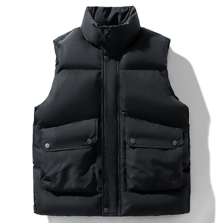 High Neck Puffer Vest // Black (XS)