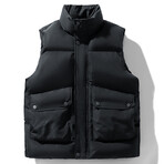 High Neck Puffer Vest // Black (XS)