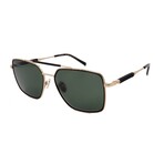 Men's // Ferragamo SF298S 703 Square Sunglasses // Gold Black + Green