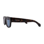 Men's // Ferragamo SF2064SE 242 Square Sunglasses // Black Havana + Blue