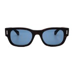 Men's // Ferragamo SF2064SE 242 Square Sunglasses // Black Havana + Blue