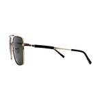 Men's // Ferragamo SF298S 703 Square Sunglasses // Gold Black + Green