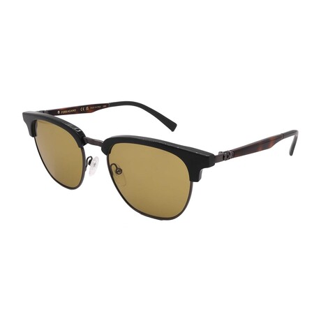 Men's // Ferragamo SF307S 302 Square Sunglasses // Green Havana + Green