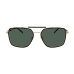 Men's // Ferragamo SF298S 703 Square Sunglasses // Gold Black + Green