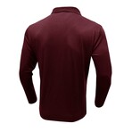 Slim Fit Striped Long-Sleeve Polo // Bordo (M)