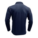 Front Pocket Chest Long-Sleeve Polo // Dark Blue (XS)