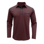 Front Pocket Chest Long-Sleeve Polo // Bordo (M)
