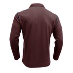 Front Pocket Chest Long-Sleeve Polo // Bordo (M)