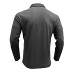 Front Pocket Chest Long-Sleeve Polo // Dark Grey (S)