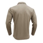 Front Pocket Chest Long-Sleeve Polo // Khaki (S)