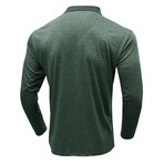 Blocked & Striped Long-Sleeve Polo // Green (XS)