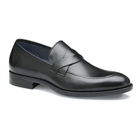 Leather Flynch Braided Strap Loafer // Black (8)