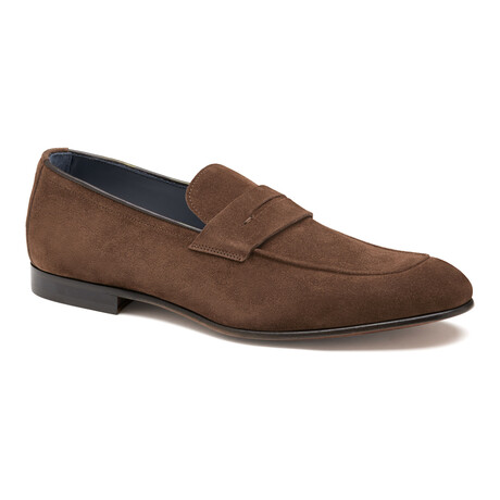 Italian Suede Taylor Penny Loafer  // Dark Brown (8)