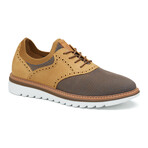 Braydon Knit & Leather Saddle Sneakers // Tan (8)