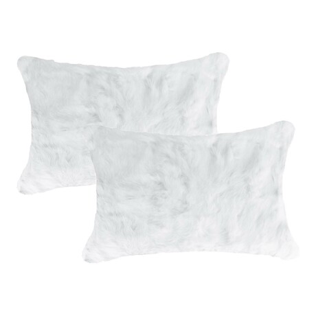 Natural Classic Rabbit Pillow // 2-Pack // 12"x20" (Black)