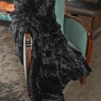 Natural Classic Rabbit Throw // 50"x 60" (Black)