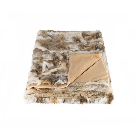 Natural Classic Rabbit Throw // 50"x 60" (Black)