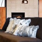 Natural Classic Rabbit Pillow // 2-Pack // 18"x18" (Black)