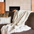 Natural Classic Rabbit Throw // 50"x 60" (Black)