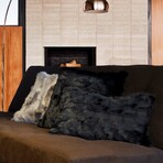 Natural Classic Rabbit Pillow // 2-Pack // 18"x18" (Black)