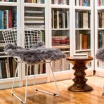 Natural New Zealand Sheepskin Chair Pad // 2-Pack // 17"x17" (Black)