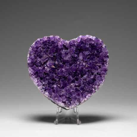 Genuine Amethyst Crystal Cluster Heart from Uruguay // 184.3 g