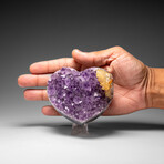 Genuine Amethyst Crystal Cluster Heart from Uruguay // 453.2 g